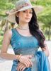 Blue Organza Saree & Blouse In Stone Work