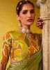 Green Embroidered Saree In Pure Silk