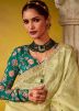 Yellow Embroidered Saree In Pure Silk