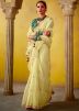 Yellow Embroidered Saree In Pure Silk
