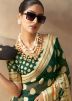 Green Woven Georgette Saree & Blouse