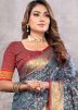 Art Silk Grey Saree In Woven Work