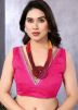 Purple Georgette Saree In Tie- Dye Print