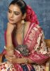 Cream Silk Printed Saree With Blouse