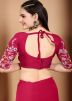 Red Embroidered Border Organza Saree