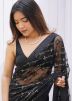 Black Embroidered Saree In Net