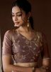 Mauve Pink Silk Saree In Stone Work