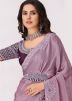 Mauve Purple Silk Saree In Dori Embroidery