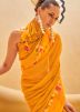 Yellow Digital Printed Saree In Georgette