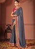 Art Silk Embroidered Grey Saree