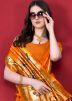 Zari Woven Orange Paithani Silk Saree