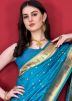 Blue Zari Woven Paithani Silk