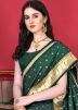 Dark Green Paithani Silk Woven Saree