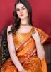 Orange Silk Zari Woven Saree