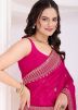 Pink Chiffon Embroidered Saree & Blouse