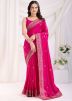 Pink Chiffon Embroidered Saree & Blouse