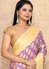 Purple Woven Saree In Georgette