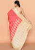 Red Georgette Zari Woven Saree