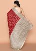 Red Georgette Saree In Woven Work