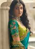 Green Embroidered Half N Half Saree In Silk