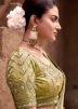 Yellow Sequin Work Saree In Satin