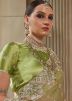 Beige Embroidered Tissue Saree
