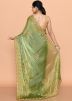 Green Handwork Saree in Organza