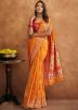 Orange Art Silk Zari Woven Saree
