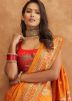 Orange Art Silk Zari Woven Saree