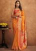 Orange Art Silk Zari Woven Saree