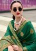 Green Satin Zari Woven Saree