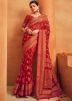 Red Zari Woven Saree In Georgette