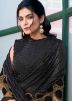 Black Embroidered Saree In Net