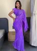Blue Sequin Work Saree In Georgette