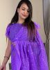 Blue Sequin Work Saree In Georgette