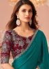 Blue Sequin Work Satin Saree
