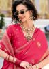 Red Satin Zari Woven Saree