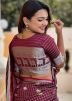 Maroon Zari Woven Saree n Art Silk
