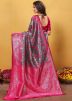 Grey Zari Woven Art Silk Saree