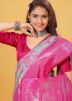 Grey Zari Woven Saree In Art Silk