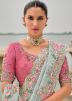 Blue Sequin Work Dola Silk Saree
