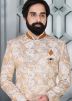 Readymade White Mens Bandhgala Jodhpuri In Jacquard