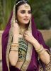 Purple Georgette Saree With Embroidered Border