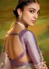 Purple Organza Saree With Woven Blouse