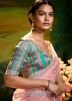 Pink Embroidered Organza Saree 