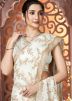 White Sequin Work Saree In Organza