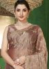 Brown Embrodiered Saree In Georgette