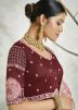 Pink Woven Silk Saree With Blouse