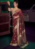 Maroon Silk Zari Woven Saree
