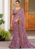 Lavender Embroidered Saree With Blouse
